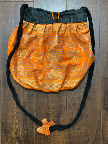 HandBags: Mica Print Sling Bag - Orange